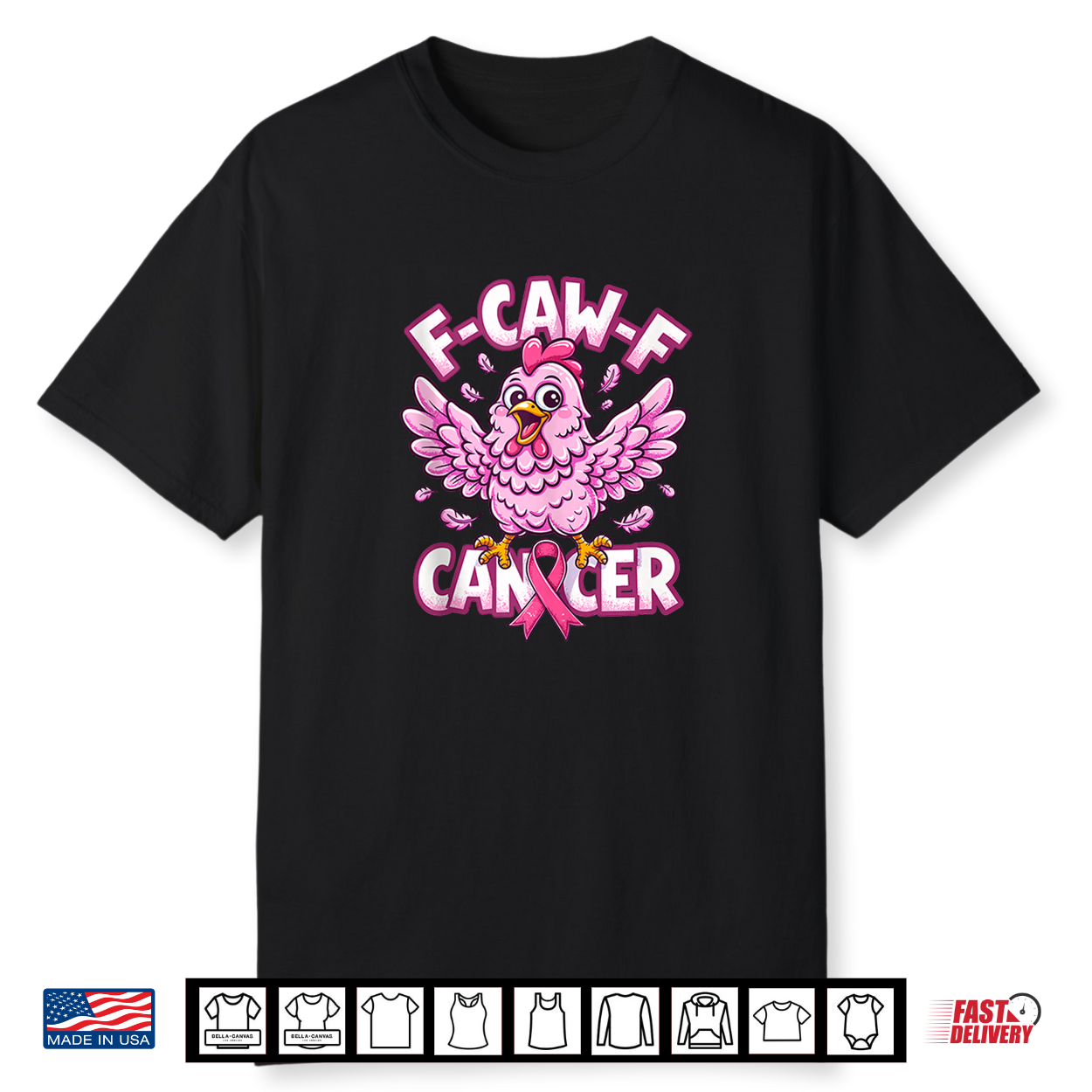 F Caw F Breast Cancer Awareness Chicken Pink Ribbon Shirt