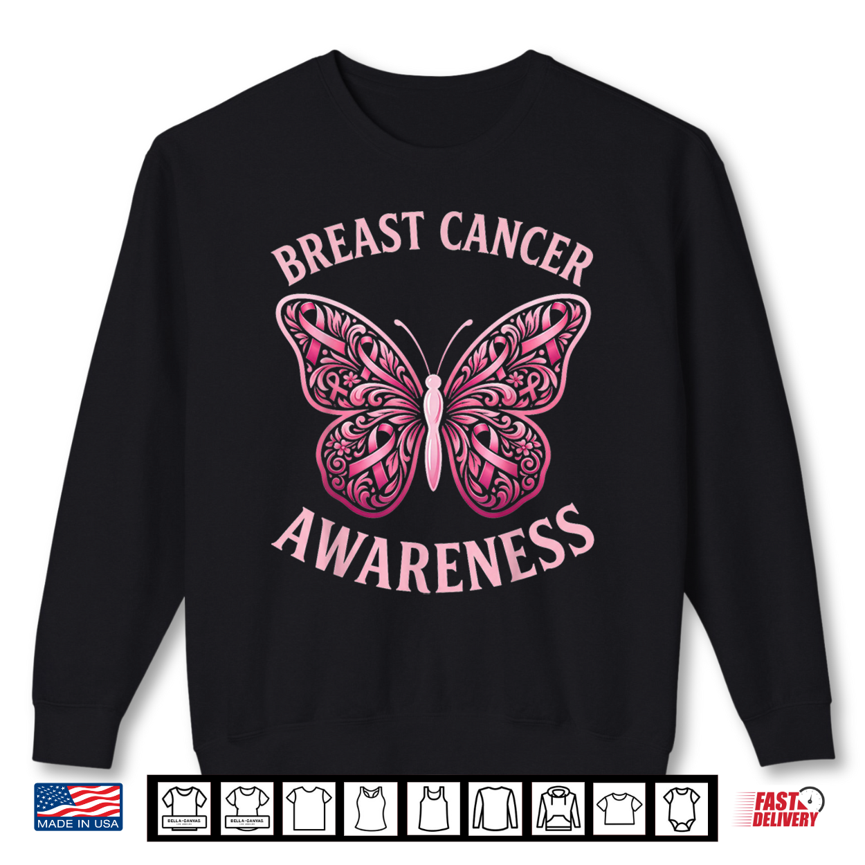 Cute Butterfly Pink Ribbon Breast Cancer Awareness Shirt Cute Butterfly Pink Ribbon Breast Cancer Awareness Shirt