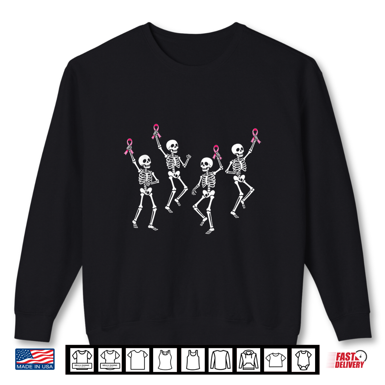 Dancing Skeletons Breast Cancer Awareness Pink Ribbon Shirt Dancing Skeletons Breast Cancer Awareness Pink Ribbon Shirt