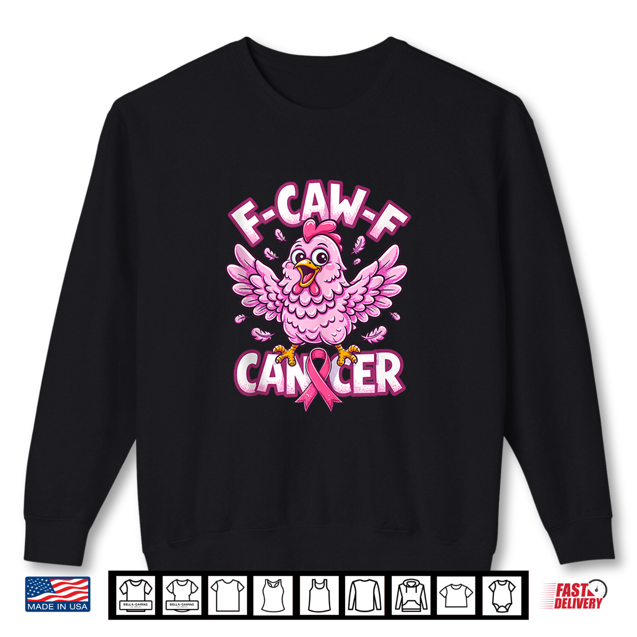F Caw F Breast Cancer Awareness Chicken Pink Ribbon Shirt