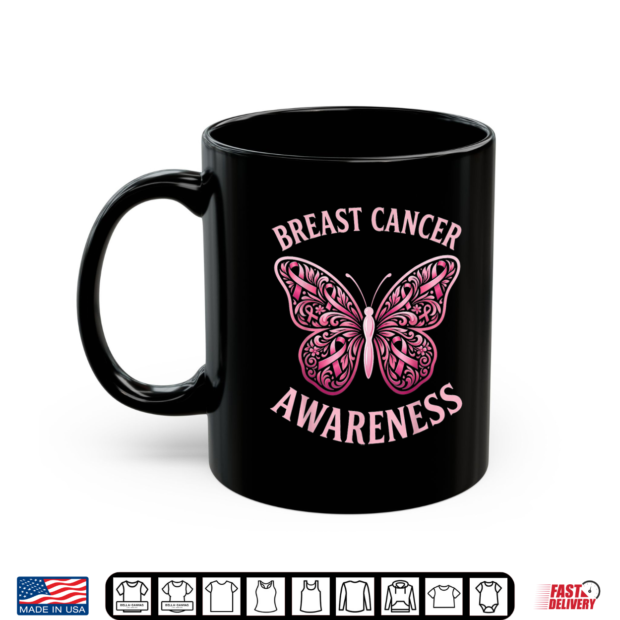 Cute Butterfly Pink Ribbon Breast Cancer Awareness Shirt Cute Butterfly Pink Ribbon Breast Cancer Awareness Shirt