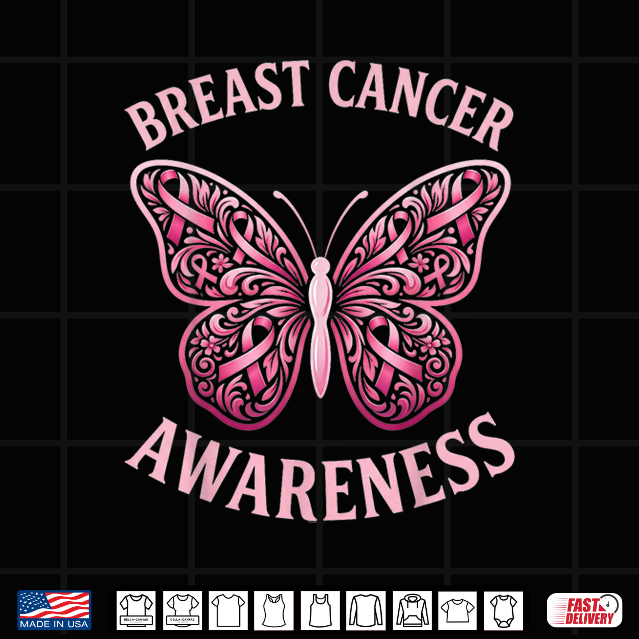 Cute Butterfly Pink Ribbon Breast Cancer Awareness Shirt Cute Butterfly Pink Ribbon Breast Cancer Awareness Shirt