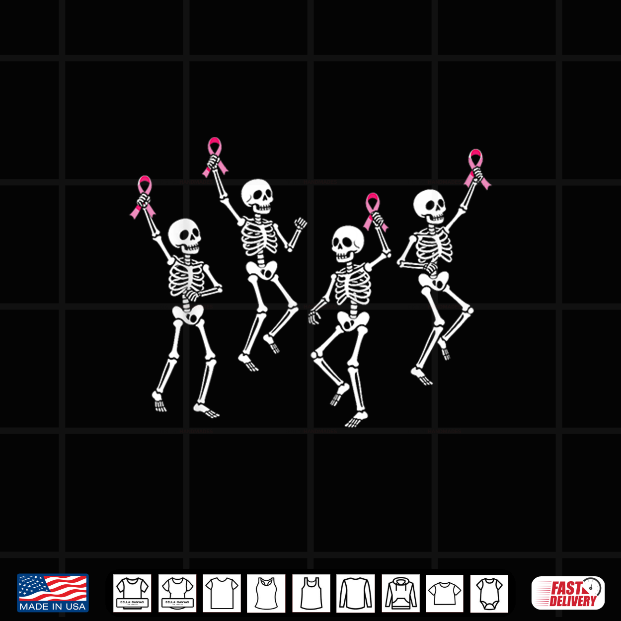 Dancing Skeletons Breast Cancer Awareness Pink Ribbon Shirt Dancing Skeletons Breast Cancer Awareness Pink Ribbon Shirt