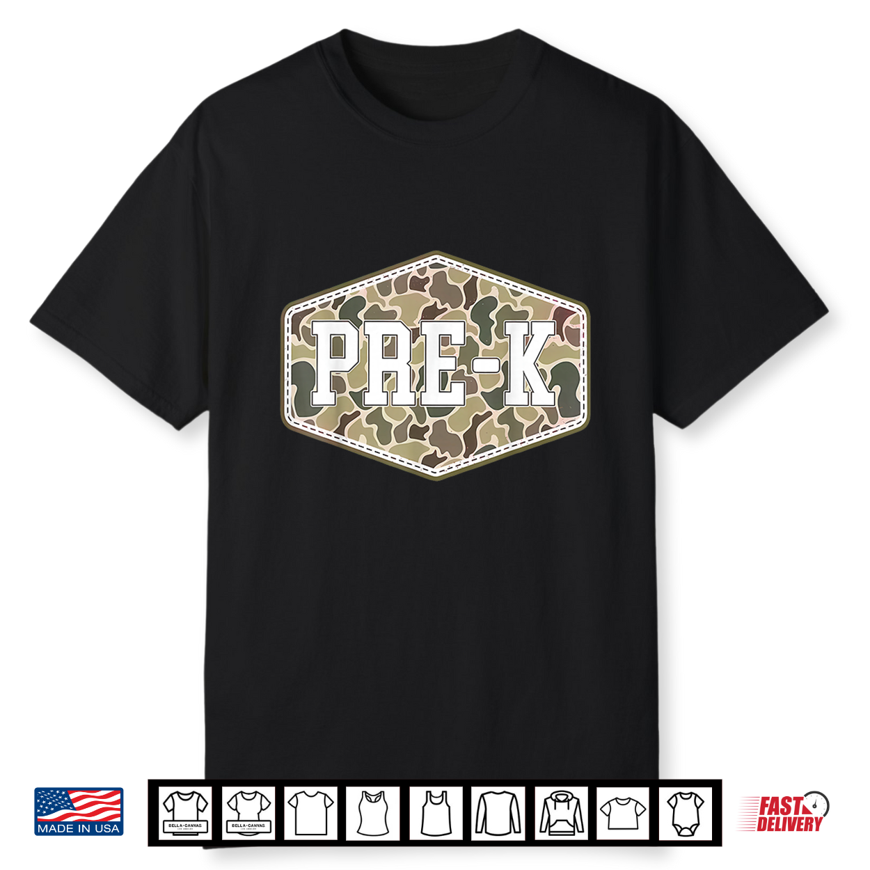 Camo Pre K Boy Back To School Student Teacher Shirt