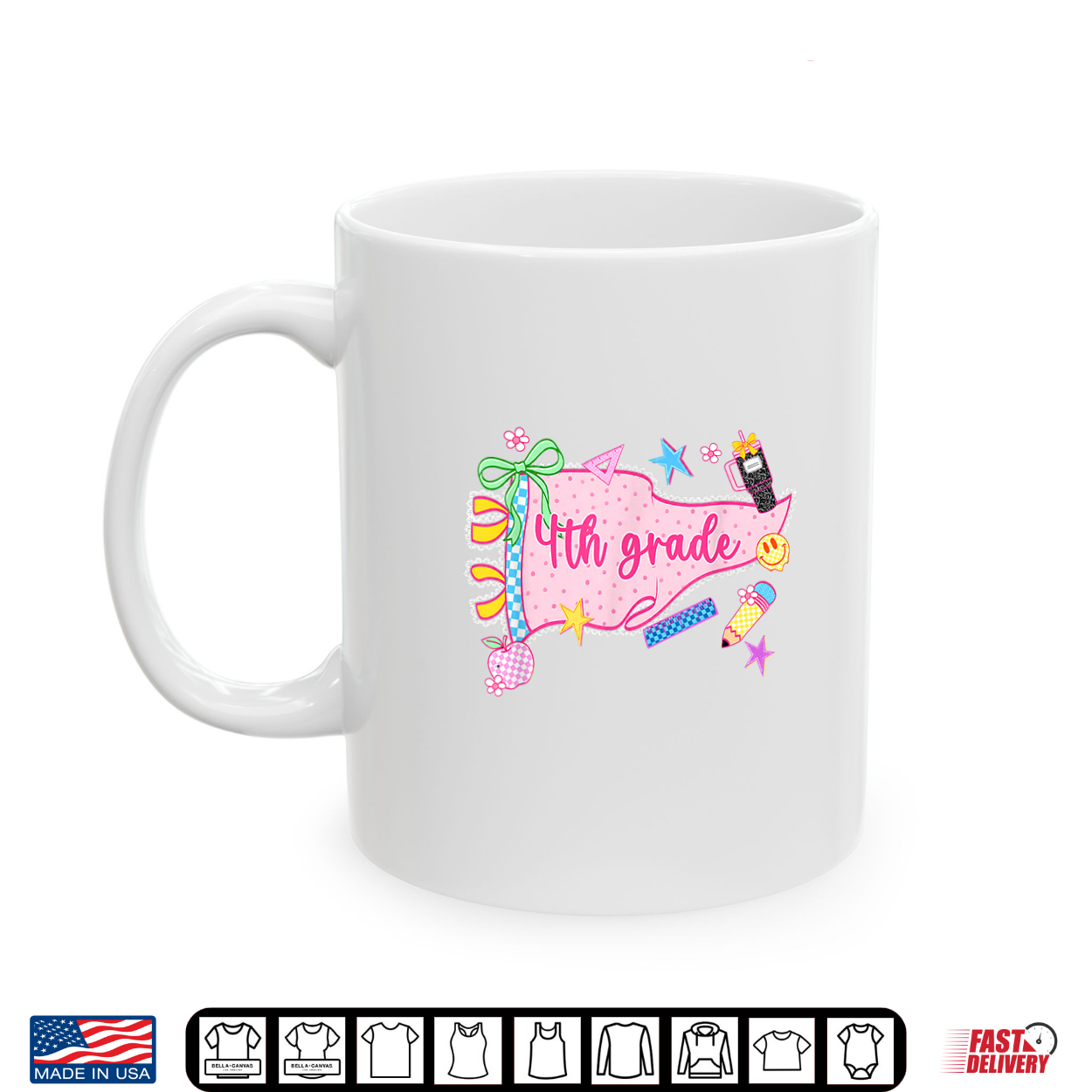 Cute Pennant Flag Pink First Day Of 4Th Grade Teacher Student Shirt Cute Pennant Flag Pink First Day Of 4Th Grade Teacher Student Shirt