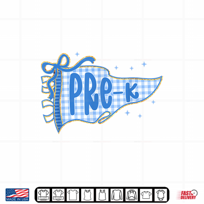Cute Pennant Flag Blue First Day Of Preschool Teacher Student Shirt 4 Design Cute Pennant Flag Blue First Day Of Preschool Teacher Student Shirt