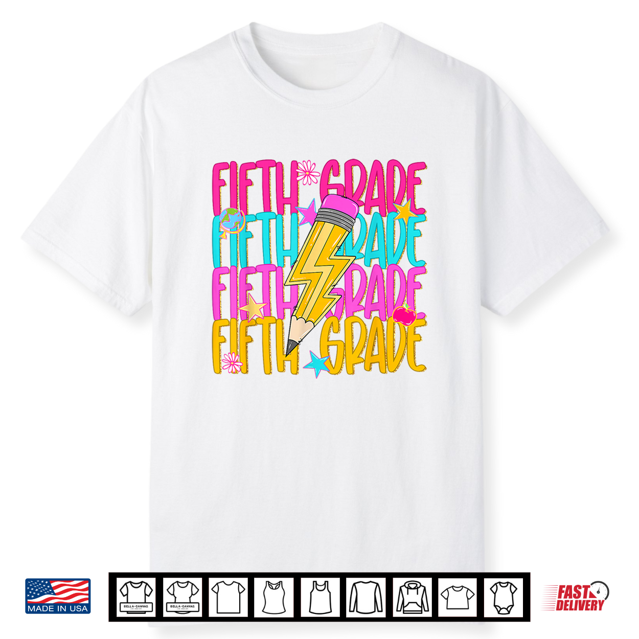 Fifth Grade Back To School First Day 5Th Grade Teacher Student Shirt