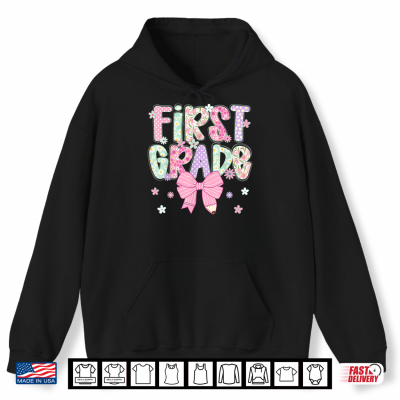 First 1St Grade Teacher Coquette Bow Shirt 1 Hoodie First 1st Grade Teacher Coquette Bow Shirt