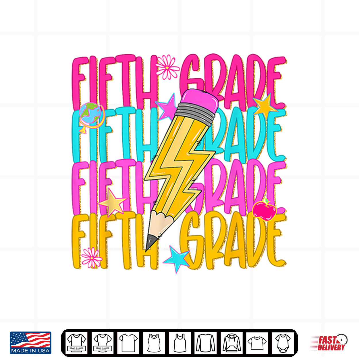 Fifth Grade Back To School First Day 5Th Grade Teacher Student Shirt