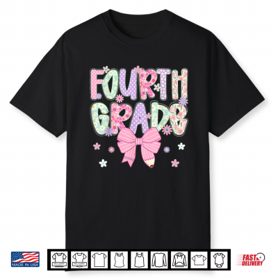 Fourth 4Th Grade Teacher Coquette Bow Shirt