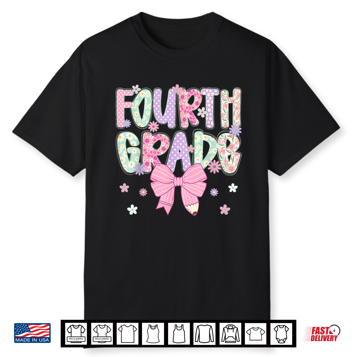 Fourth 4Th Grade Teacher Coquette Bow Shirt Fourth 4Th Grade Teacher Coquette Bow Shirt