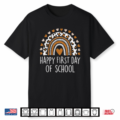 Happy First Day Of School Rainbow Teacher Back To School Shirt