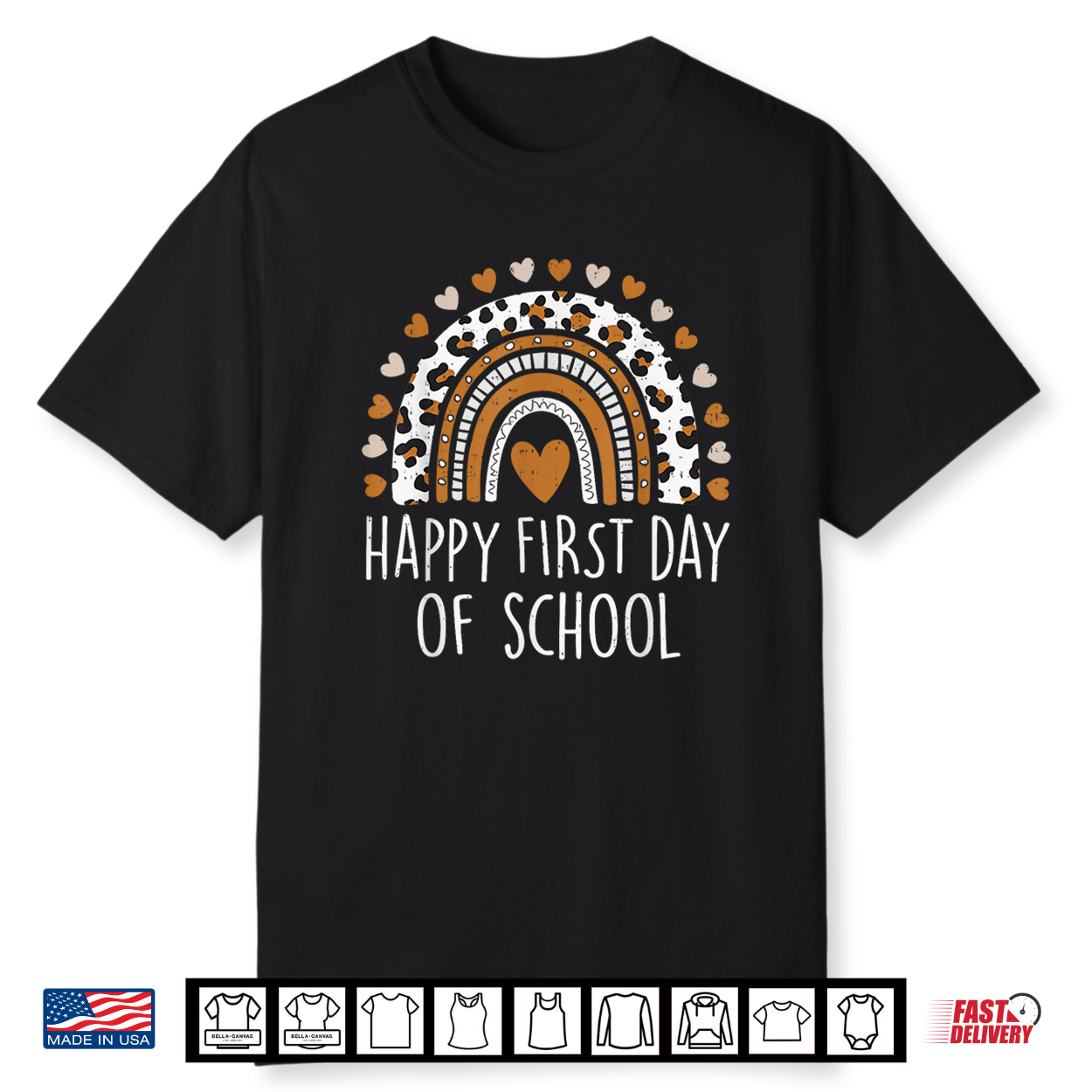 Happy First Day Of School Rainbow Teacher Back To School Shirt