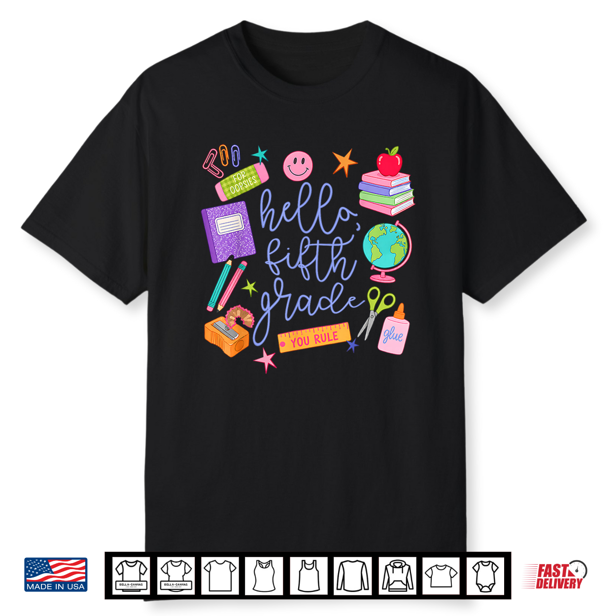 Hello Fifth Grade Team Back To School Teacher First Day Shirt