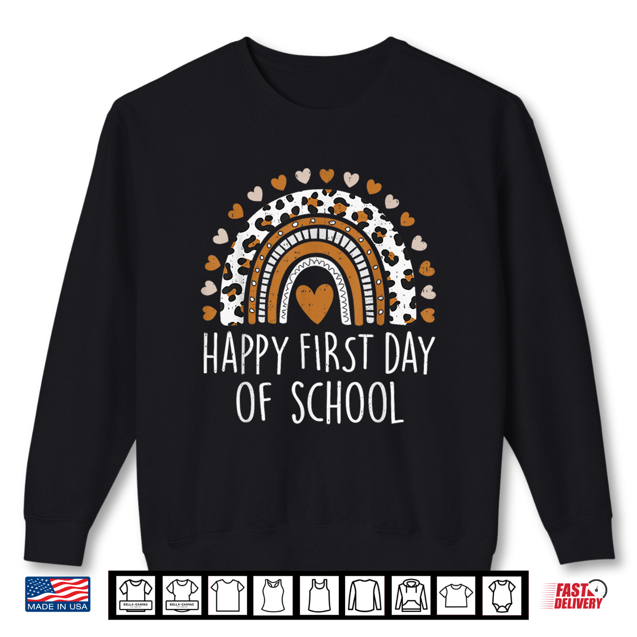 Happy First Day Of School Rainbow Teacher Back To School Shirt