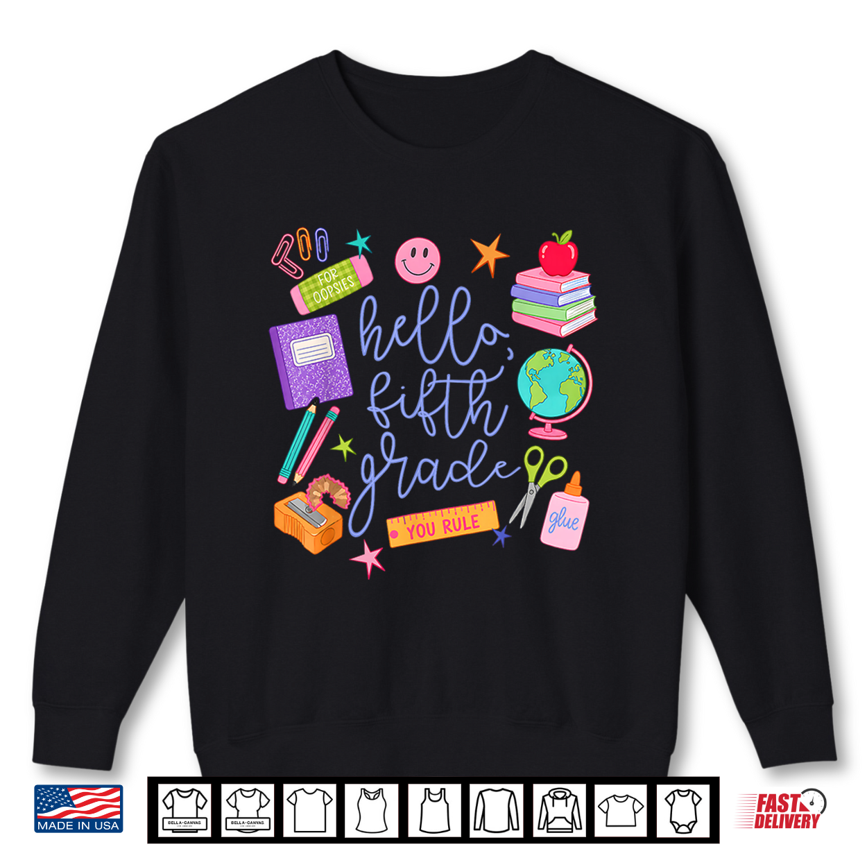 Hello Fifth Grade Team Back To School Teacher First Day Shirt