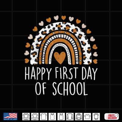 Design Happy First Day Of School Rainbow Teacher Back To School Shirt