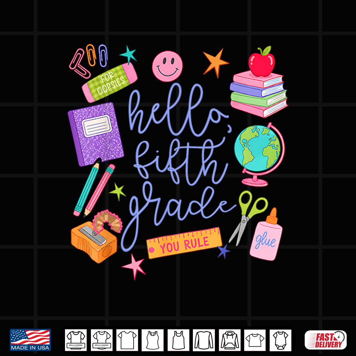 Hello Fifth Grade Team Back To School Teacher First Day Shirt