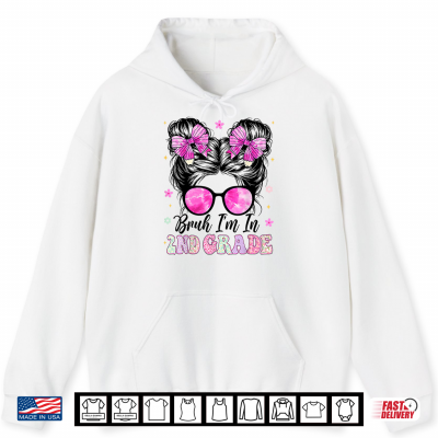 Hoodie Im In 2nd Second Grade Pencil Bow Back To School Student Shirt
