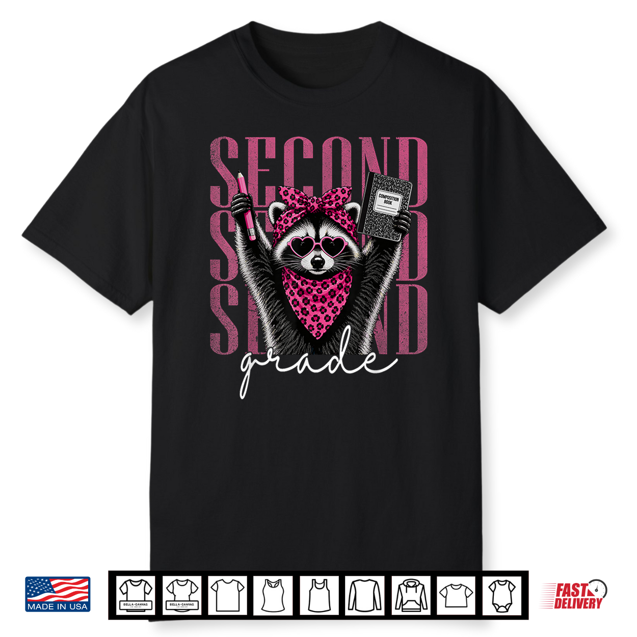 Second Grade Teacher 2Nd Grade Raccoon Back To School Shirt