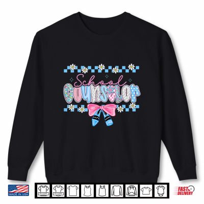 School Counselor Cute Coquette Bow Floral Back To School Shirt 2 Sweatshirt School Counselor Cute Coquette Bow Floral Back To School Shirt