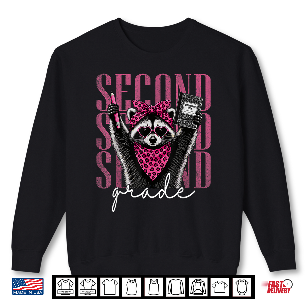 Second Grade Teacher 2Nd Grade Raccoon Back To School Shirt