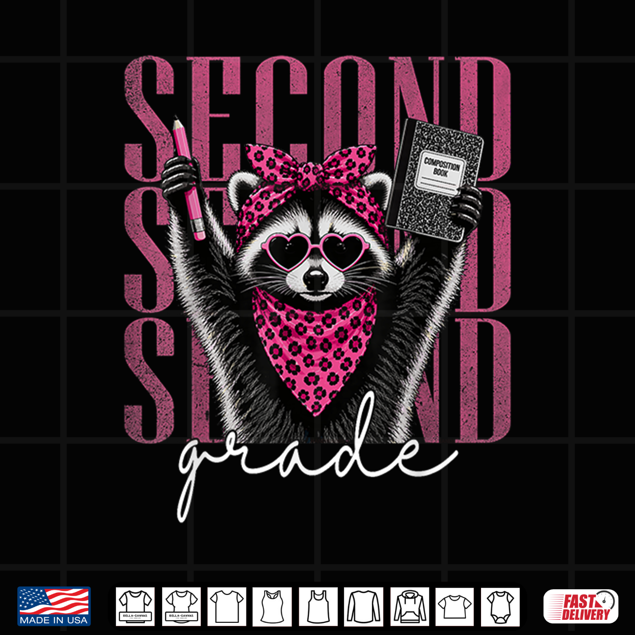 Second Grade Teacher 2Nd Grade Raccoon Back To School Shirt