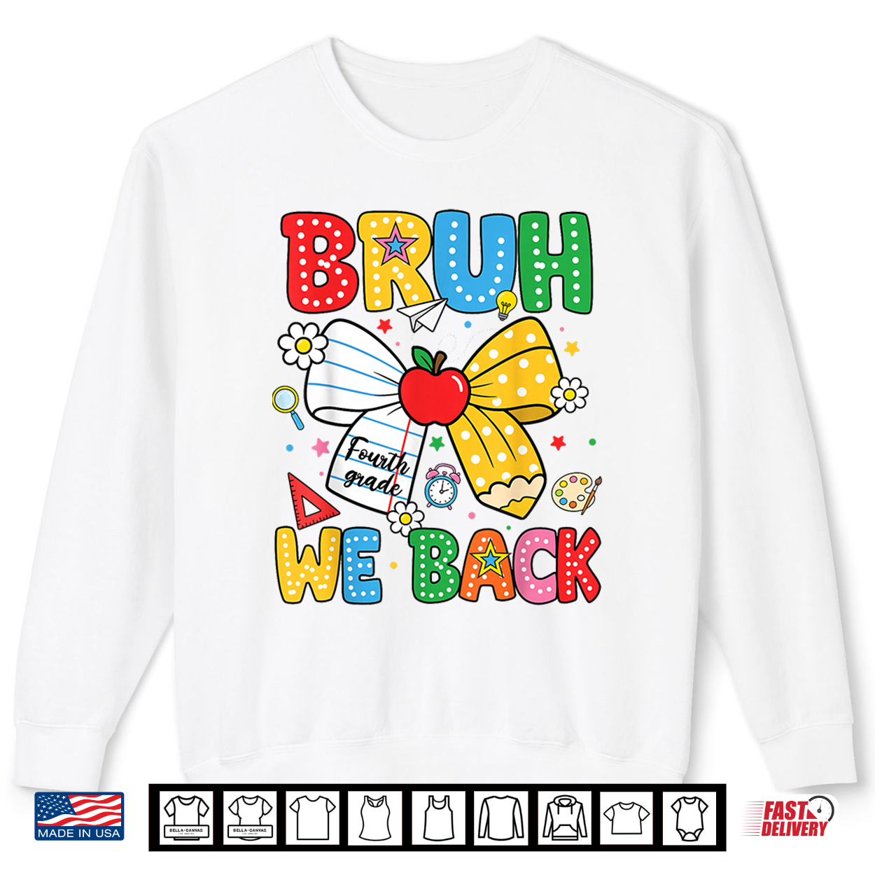 We Back Fourth Grade Coquette Bow Pencil Back To School Shirt We Back Fourth Grade Coquette Bow Pencil Back To School Shirt