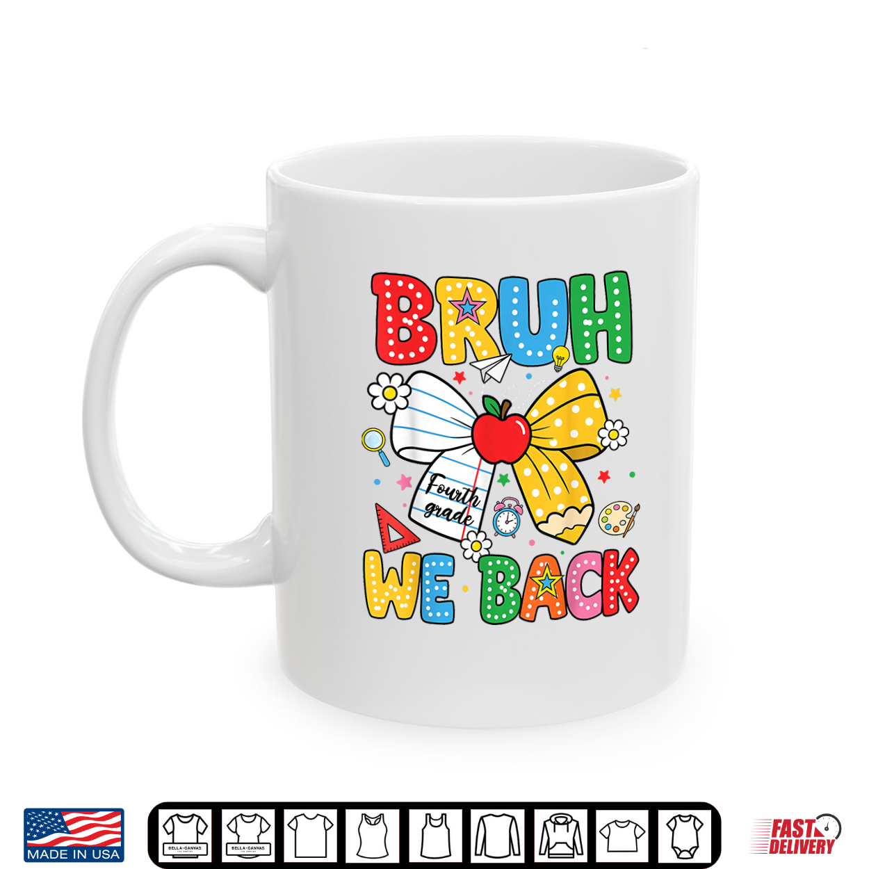 We Back Fourth Grade Coquette Bow Pencil Back To School Shirt We Back Fourth Grade Coquette Bow Pencil Back To School Shirt