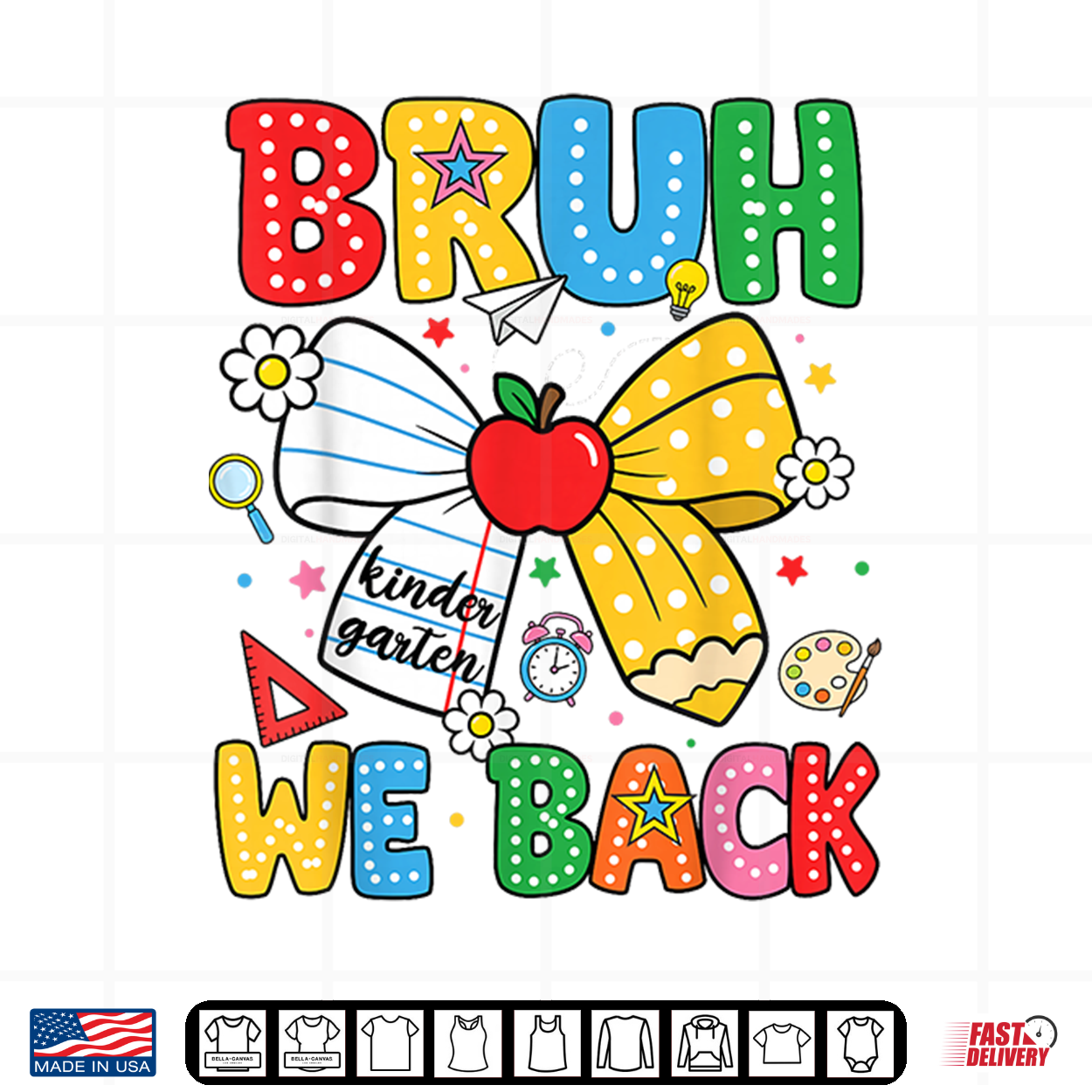 We Back Kindergarten Coquette Bow Pencil Back To School Shirt