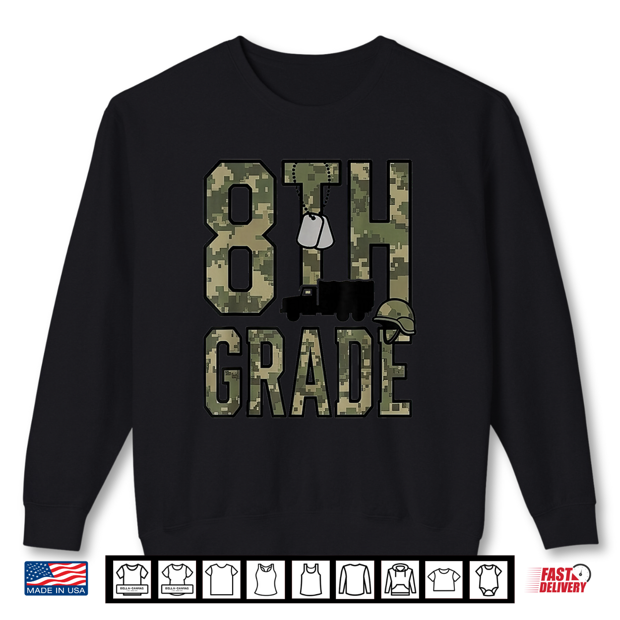 Camo Team 8Th Grade Squad Back To School Student Shirt