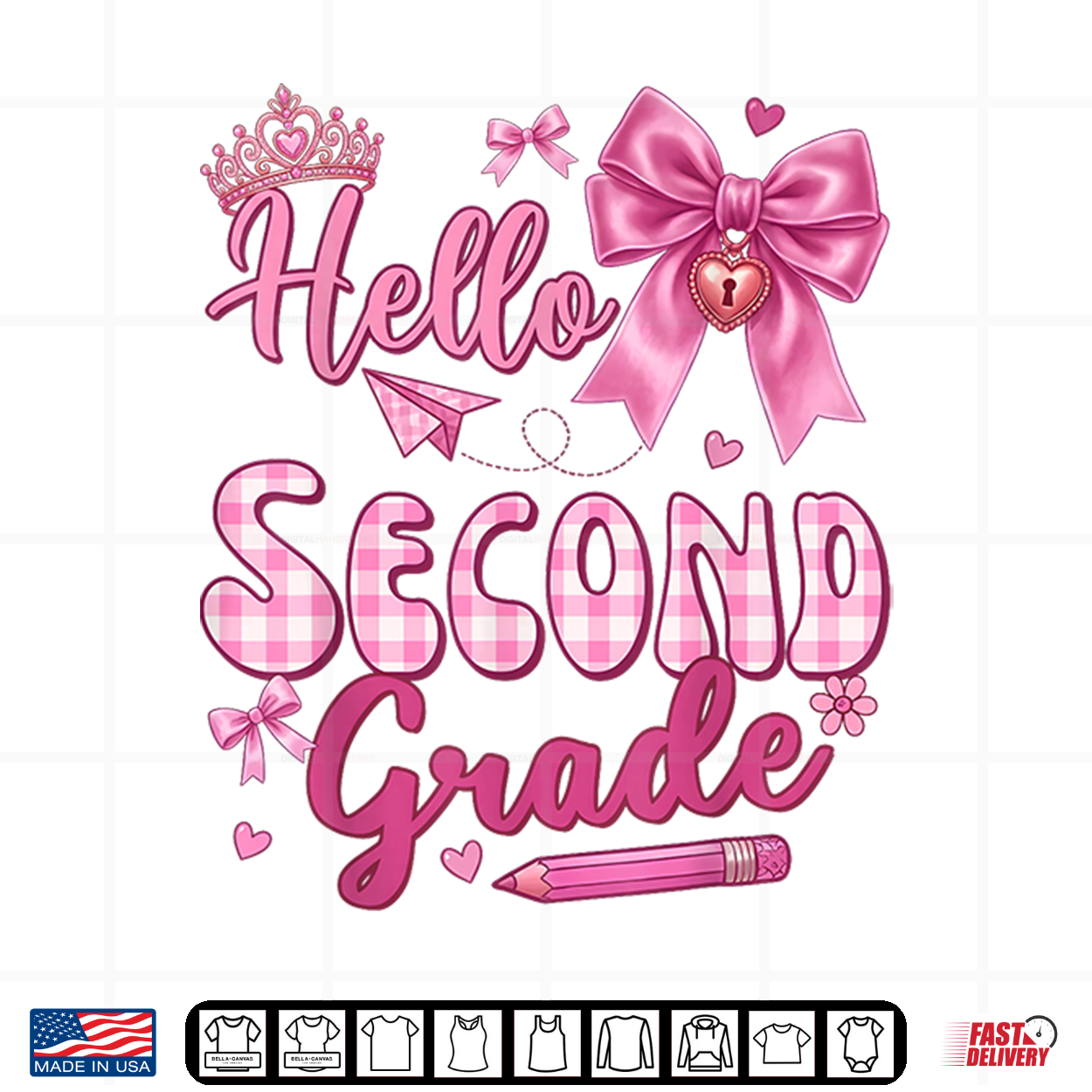 Hello 2Nd Grade Bow Teacher Student First Day Of School Shirt