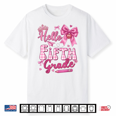 Hello 5Th Grade Bow Teacher Student First Day Of School Shirt