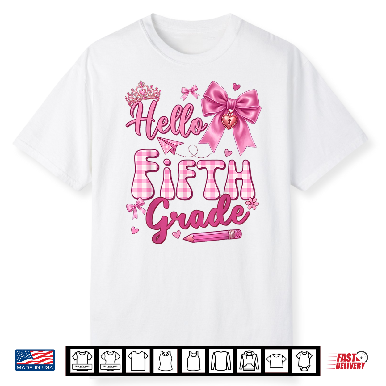 Hello 5Th Grade Bow Teacher Student First Day Of School Shirt
