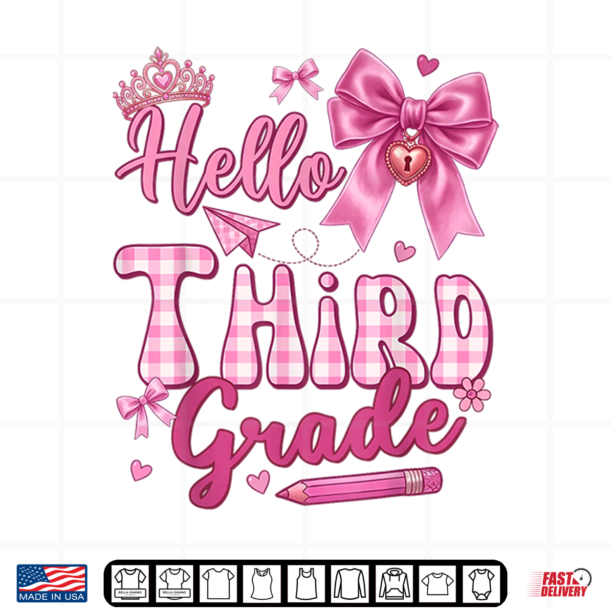 Hello 3Rd Grade Bow Teacher Student First Day Of School Shirt