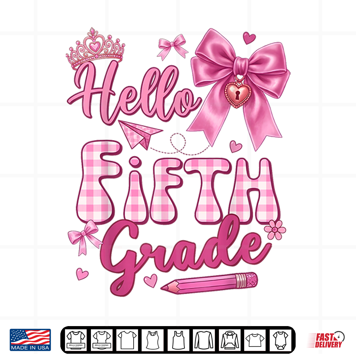Hello 5Th Grade Bow Teacher Student First Day Of School Shirt