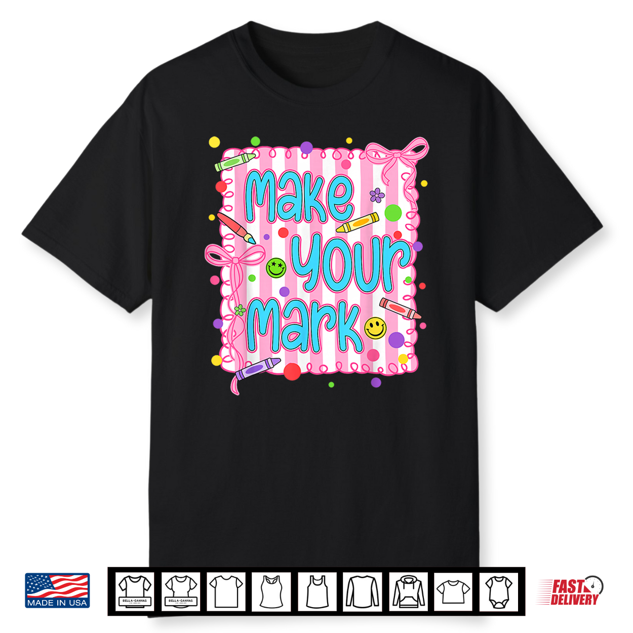 Make Your Mark Happy Dot Day 2026 Coquette Bow Teacher Student Shirt