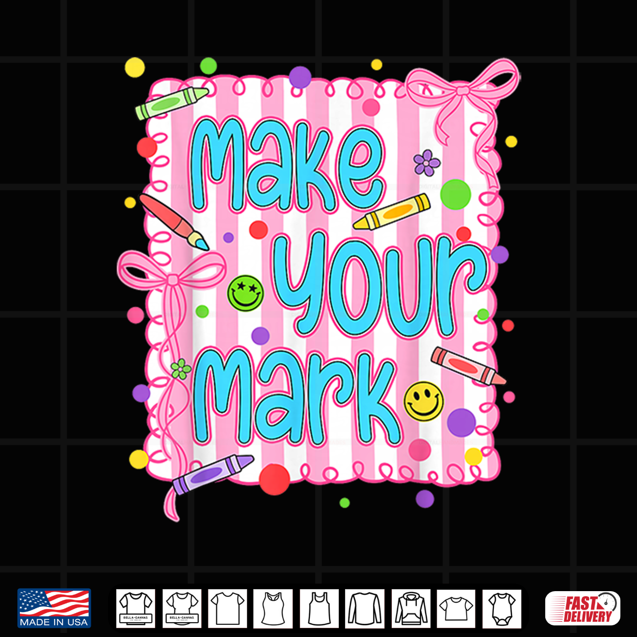 Make Your Mark Happy Dot Day 2026 Coquette Bow Teacher Student Shirt