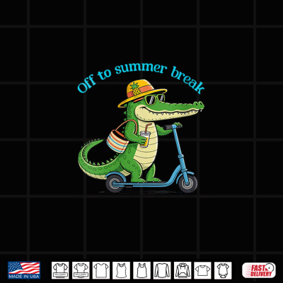 Design Off To Summer Break Alligator Last Day Of School Shirt