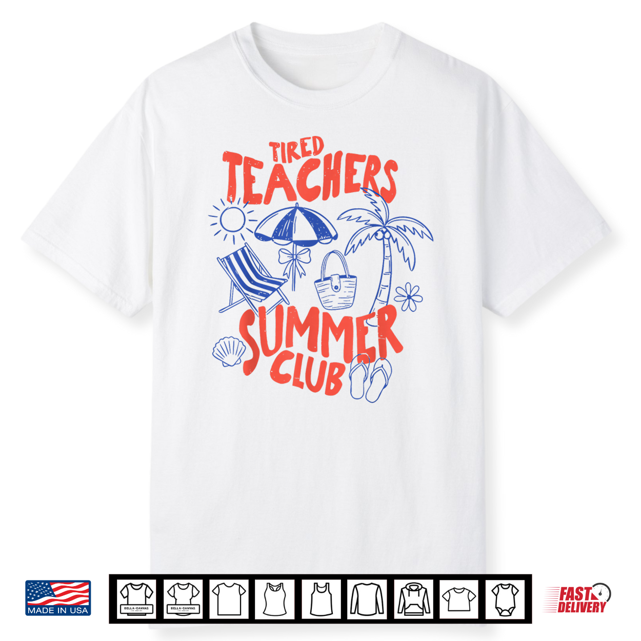 Tired Teacher Summer Club Teacher Last Day Of School Shirt