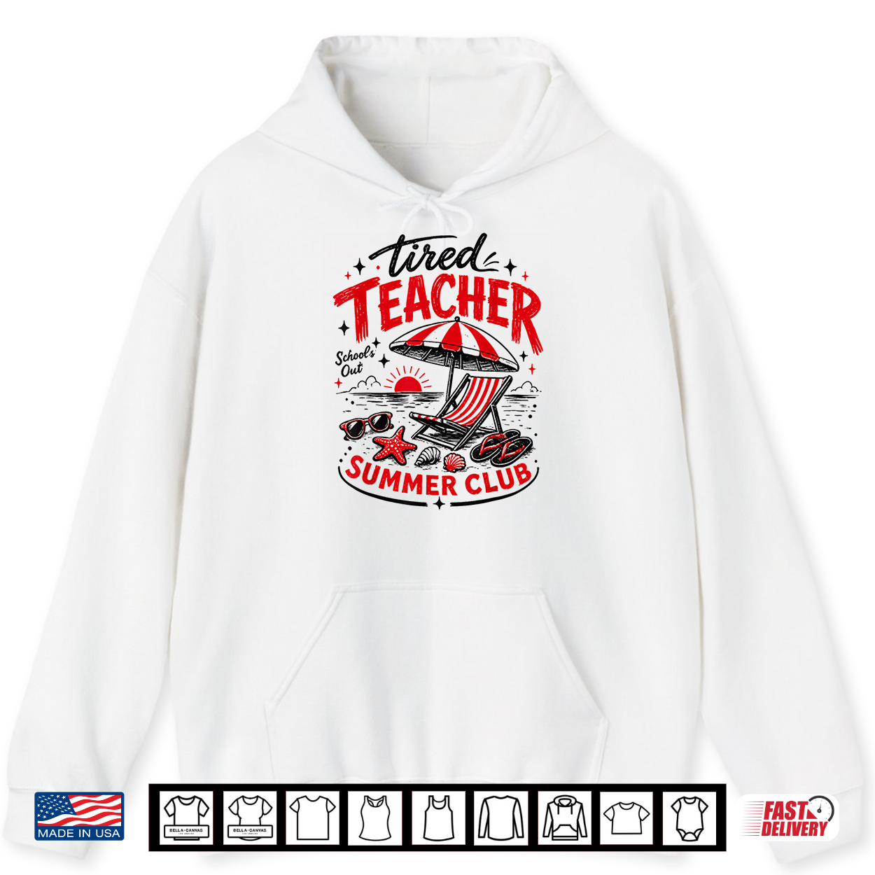Funny Last Day Of School Beach Tired Teacher Summer Club Shirt