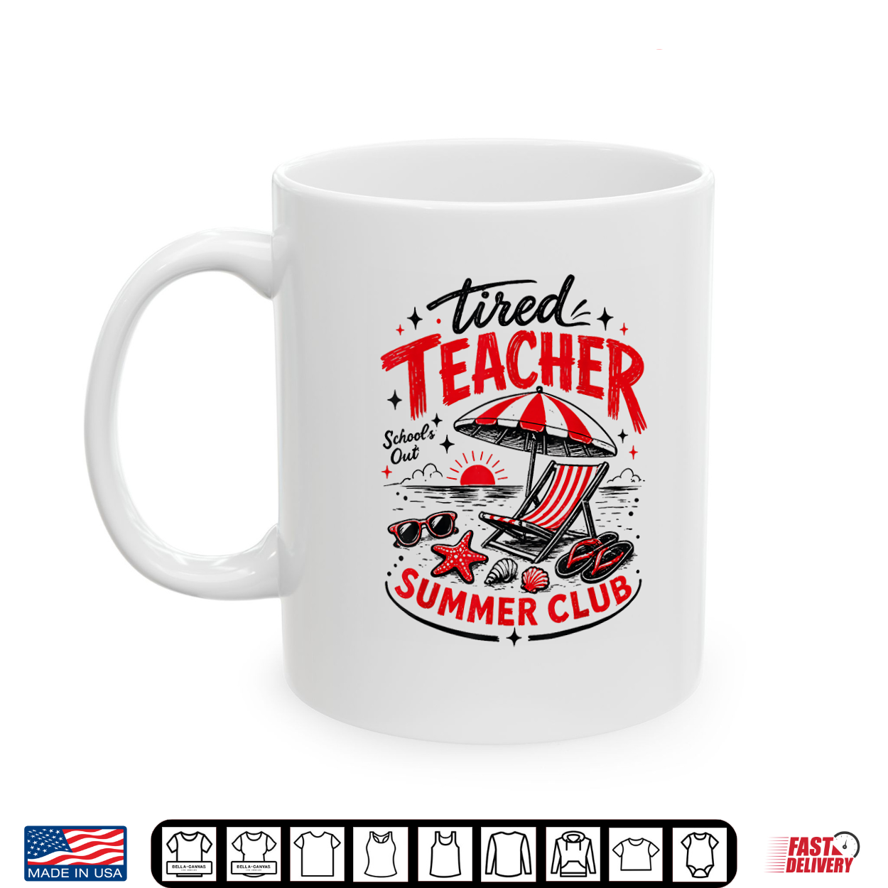 Funny Last Day Of School Beach Tired Teacher Summer Club Shirt