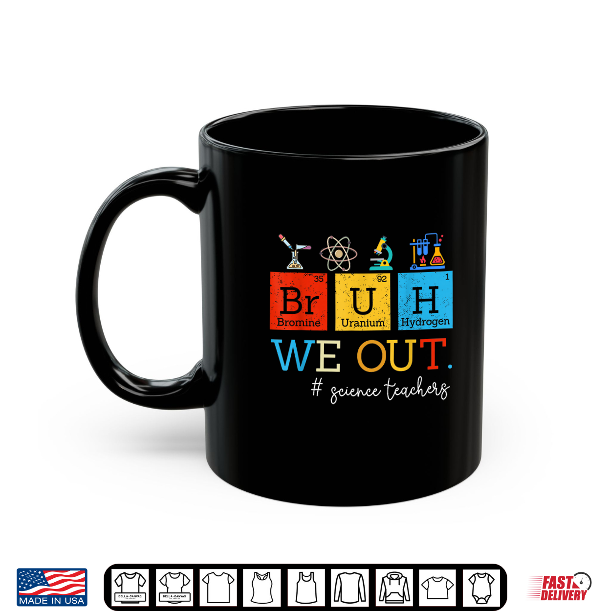 Vintage Bruh We Out Science Teacher Periodic Table Chemistry Shirt