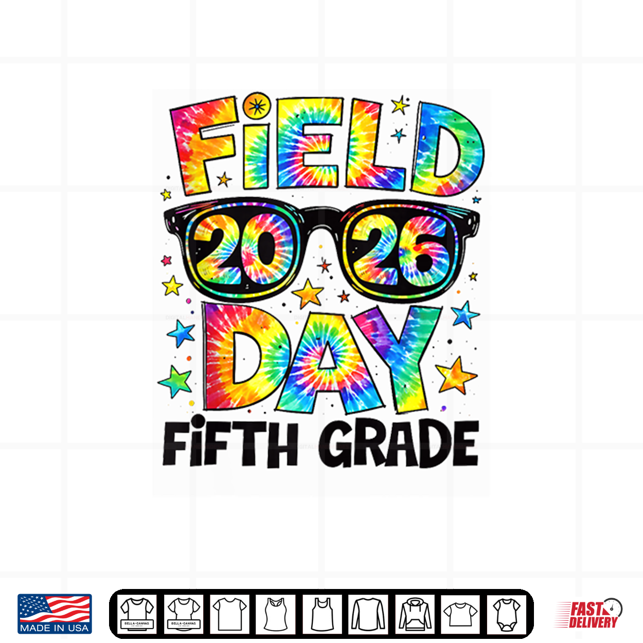 Field Day 2026 Fifth 5Th Grade Tie Dye Teacher Student Shirt Field Day 2026 Fifth 5Th Grade Tie Dye Teacher Student Shirt