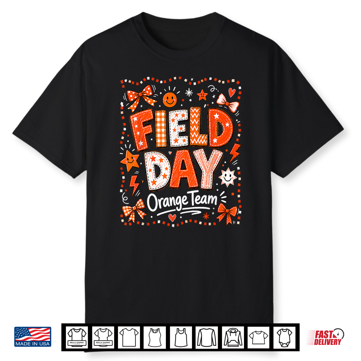 Field Day Orange Team Student Teacher Field Day Games Shirt