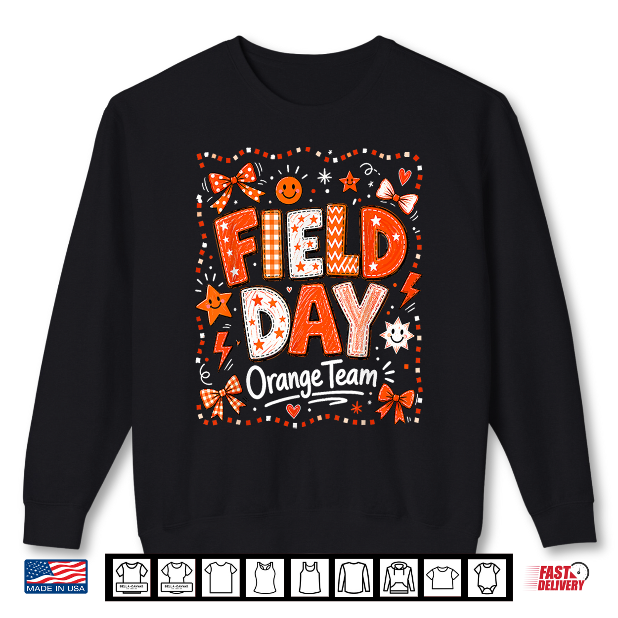Field Day Orange Team Student Teacher Field Day Games Shirt