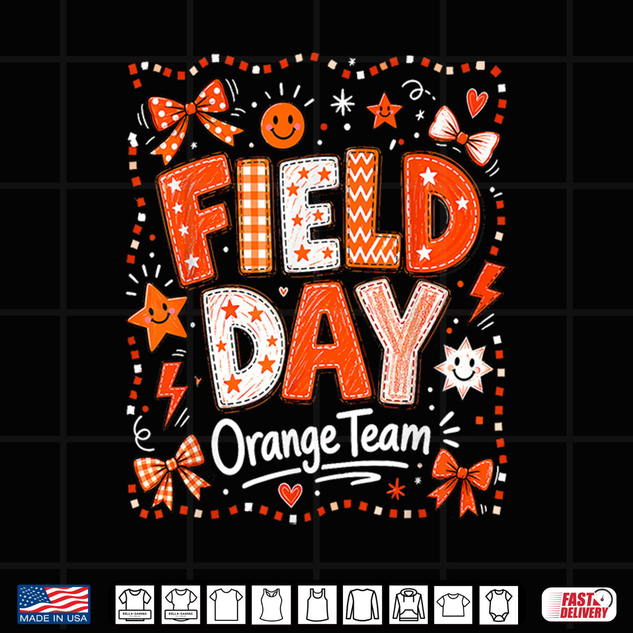 Field Day Orange Team Student Teacher Field Day Games Shirt