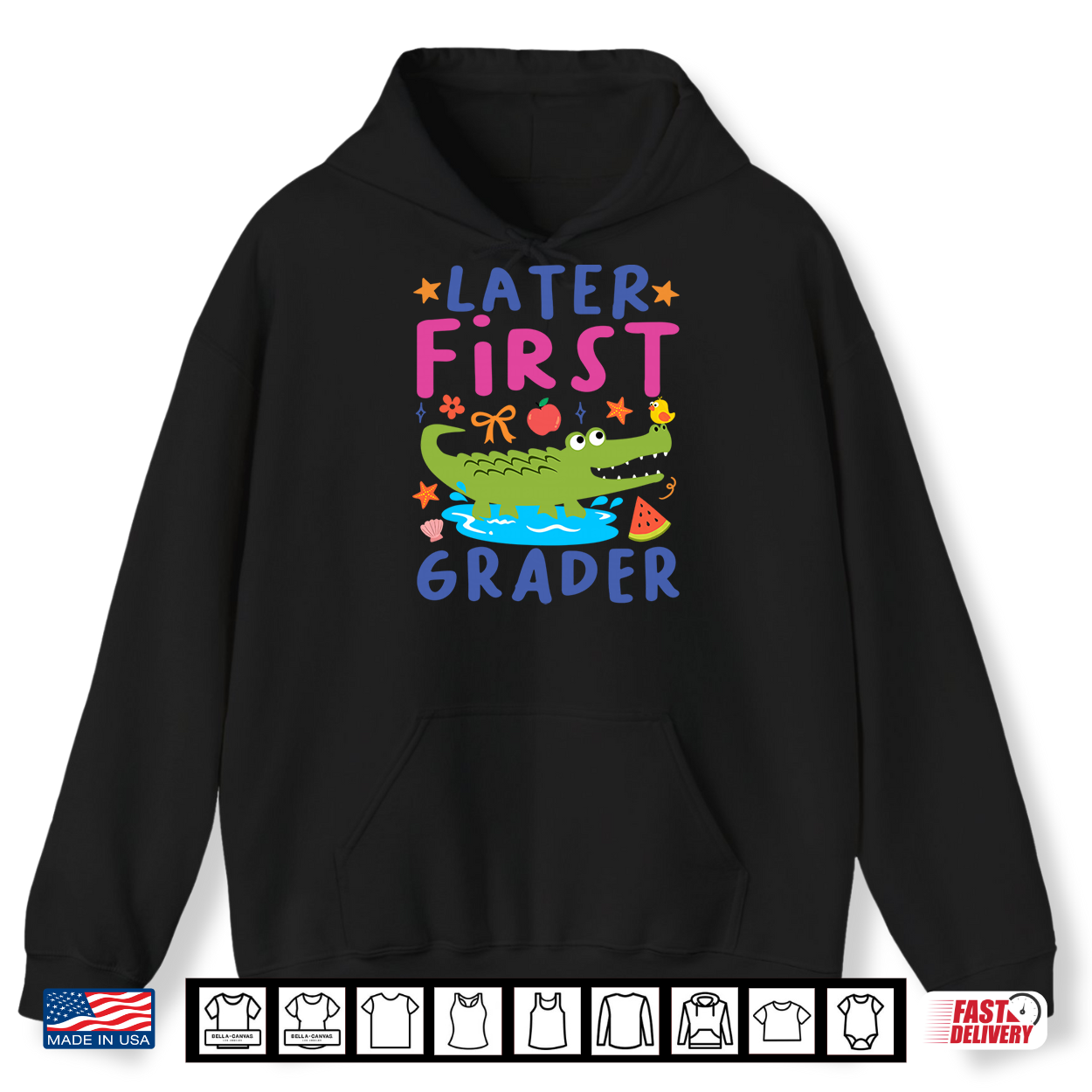 Later First Grader Cute Alligator Later Gator Teacher Student Shirt