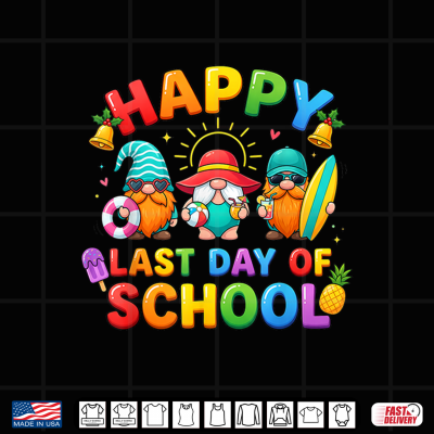 Design Summer Last Day Of School Gnomes Teacher Holiday Shirt