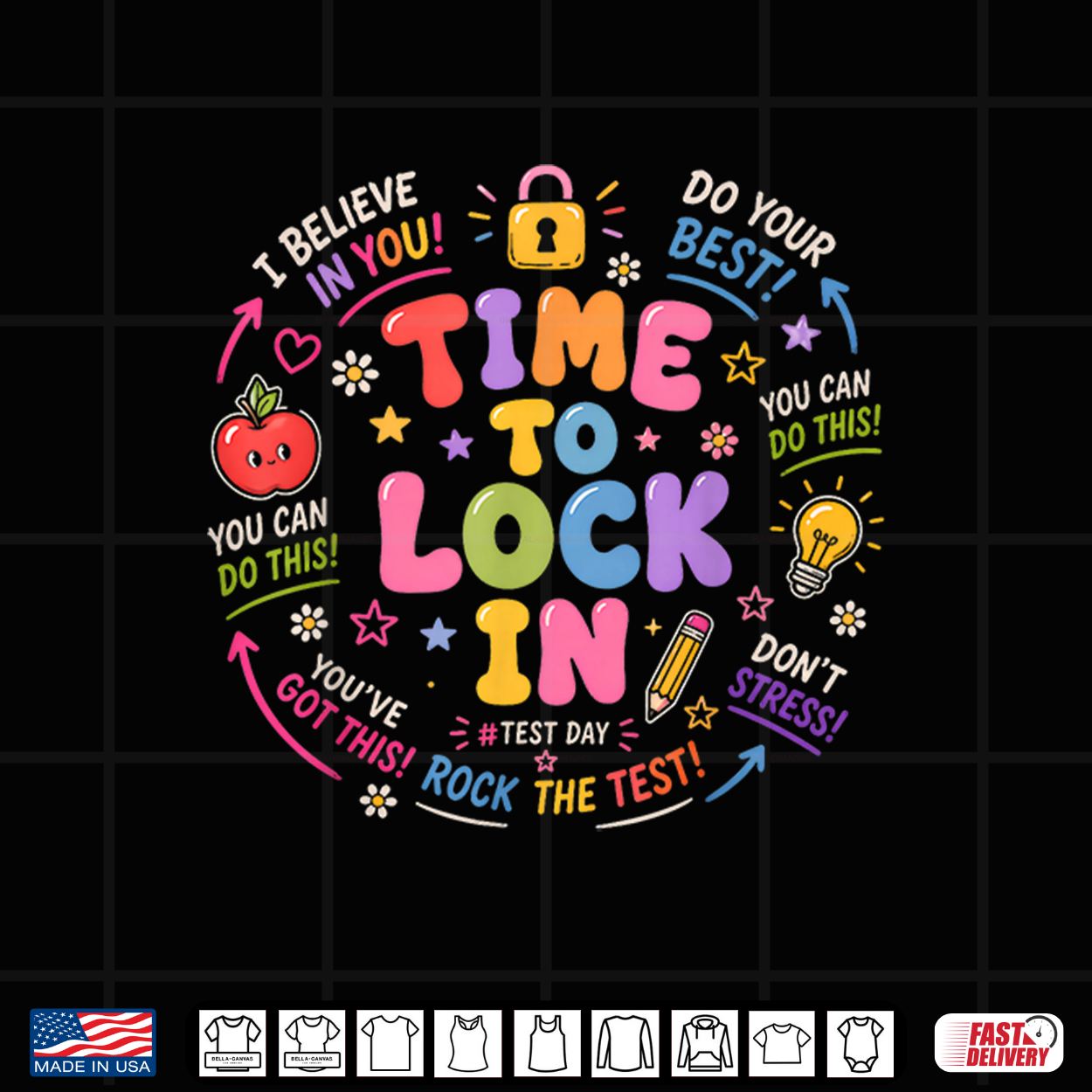 Time To Lock In Test Day Teacher Testing Day School Teacher Shirt